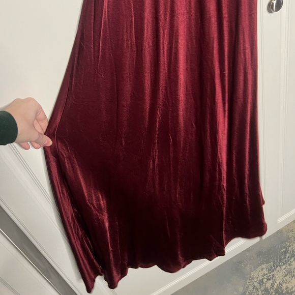 ASTR Wine Satin Corset Midi Dress with Lace Bust - Picture 8 of 15